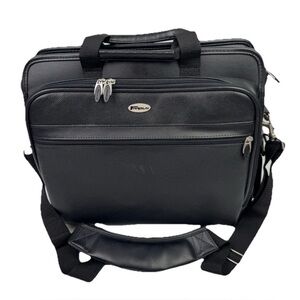 Targus Leather Notebook/Laptop Case Black W/Shoulder Strap Bag Handbag Work
